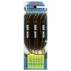 Повідець короповий для монтажів волосяних, Feima A-038, 6шт/уп, перетин 0,18мм, тест 12кг, гачок, №2